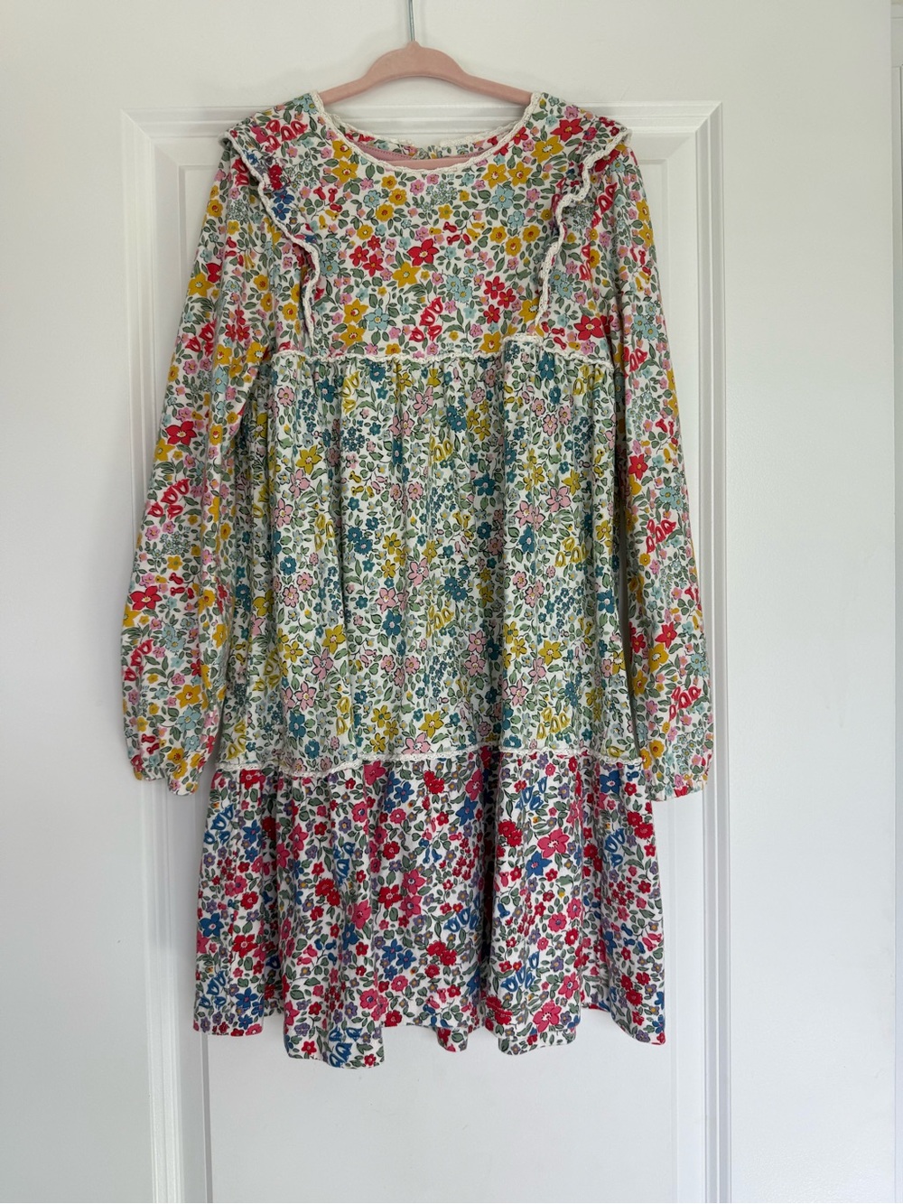 Mini Boden Floral Hopscotch Jersey Dress 100% Cotton Size 7-8 - Picture 2 of 10